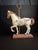 Metal Vintage 1983 Austin Sculpture Carousel Horse Durastone Statue Brass Pole Ring Base 15" For Sale - Image 7 of 14