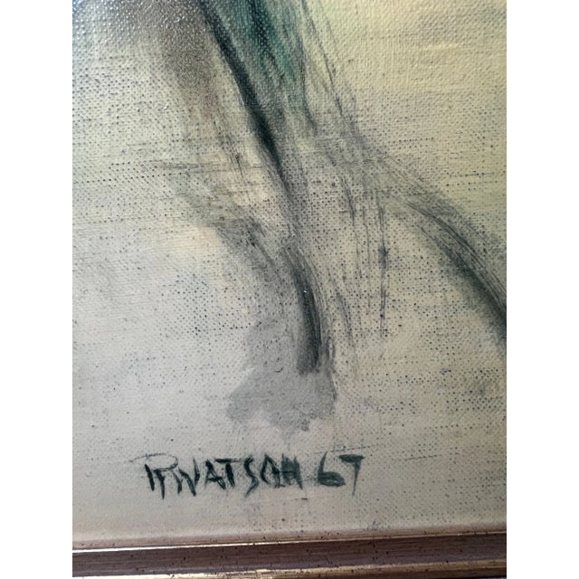 Mid 20th Century Stunning Mid Century Original Painting of Woman For Sale - Image 5 of 7