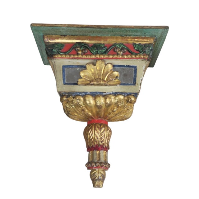 Wood 18th Century Venetian Polychrome Wall Consoles, Set of 4 For Sale - Image 7 of 14