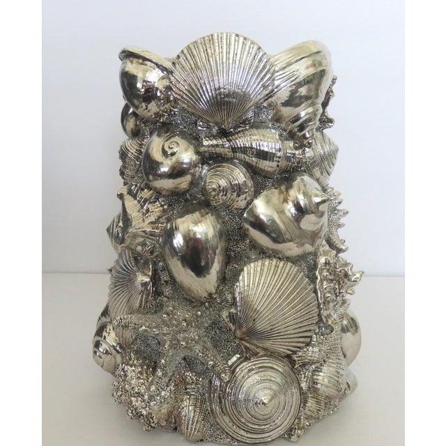 Homeworx By Harry Slatkin Pedestal Candle Holder Shell Design LARGE 10” Beautiful seashell motif. Various large sea shells...