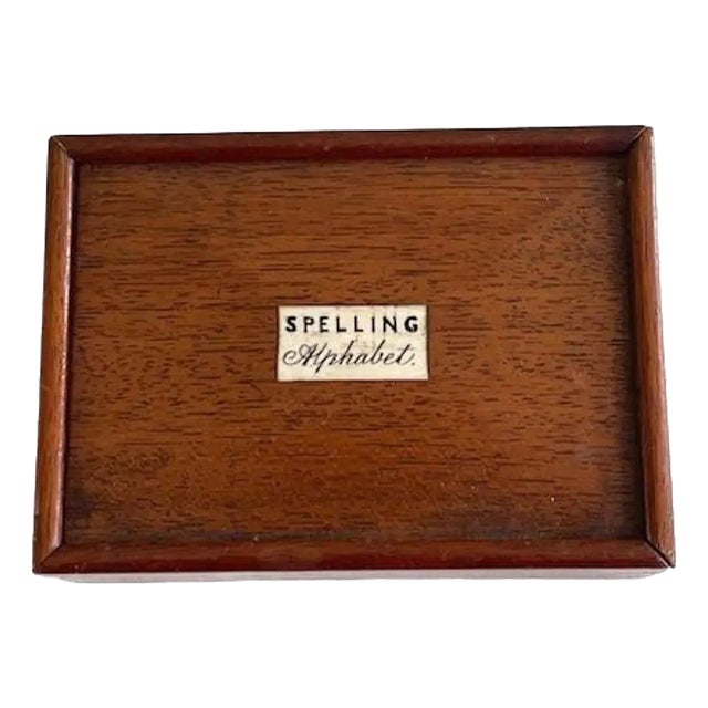 A Mahogany Box With Bone Letters of the Alphabet, Scottish, 19th Century For Sale