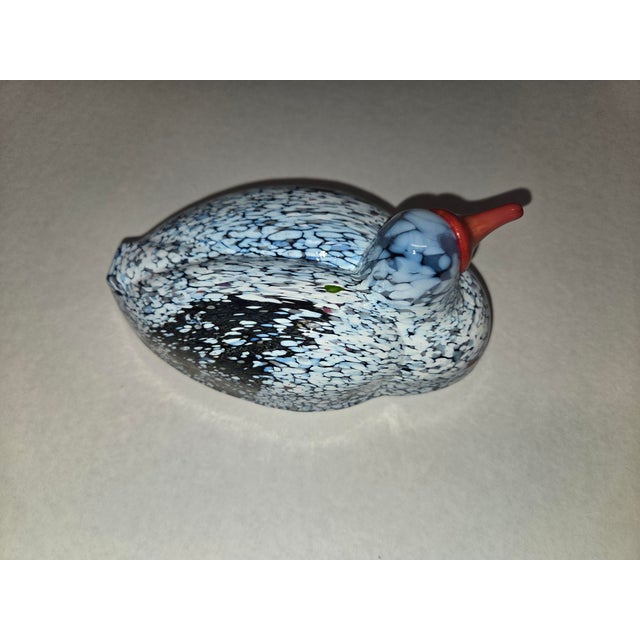 1970's Vintage Kosta Boda "Boda Birds" Art Glass Duck by Bertil Vallien For Sale - Image 11 of 11
