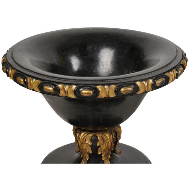 Empire Style Neoclassical Black & Gold Marble Urn. This listing is for one urn but we actually have two available.