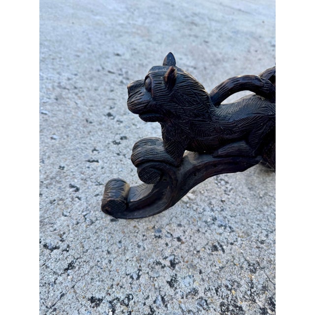 Antique Burmese Round Hand-Carved Side Table For Sale - Image 11 of 12