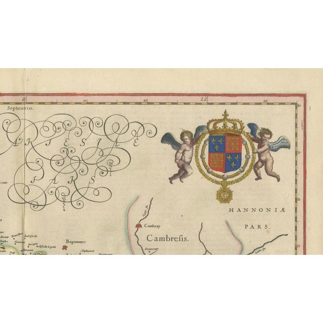 Copper Map of Picardy with Costume Figures from Blaeu, France, 1642 For Sale - Image 8 of 12