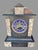 Antique 19th C Black Marble Mantel Clock Blue Dial Open Escapement 16” For Sale - Image 9 of 10