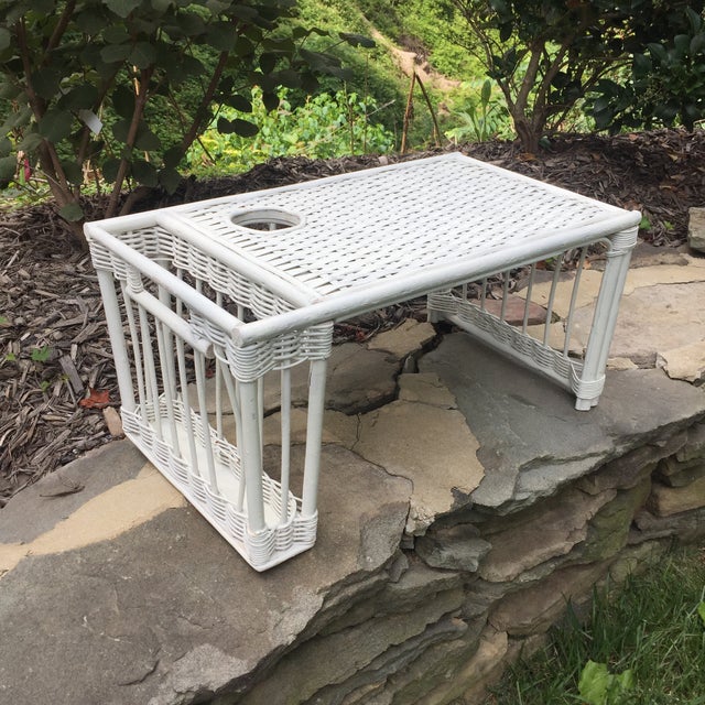 Vintage Wicker Rattan Bed & Breakfast Tray Chairish