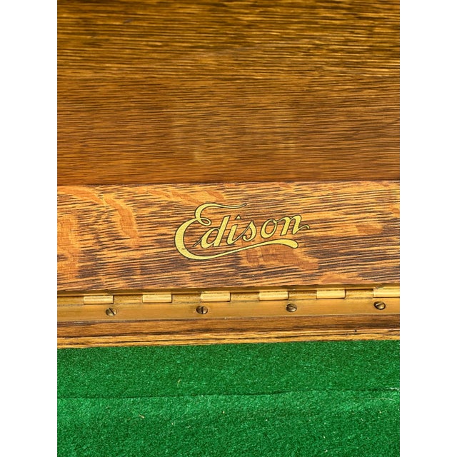 Antique Early 20th Century Tiger Oak Phonograph Music Cabinet by Edison For Sale In Boston - Image 6 of 10