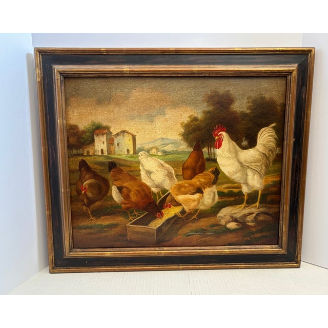 English Early 19th Century English Farm Yard Oil on Canvas For Sale - Image 3 of 10