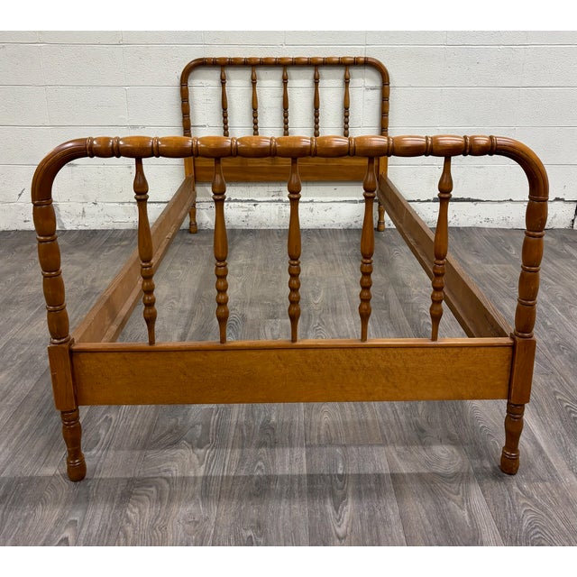 Vintage Twin Size Jenny Lind Spindle Bed Spool Bed For Sale - Image 4 of 9
