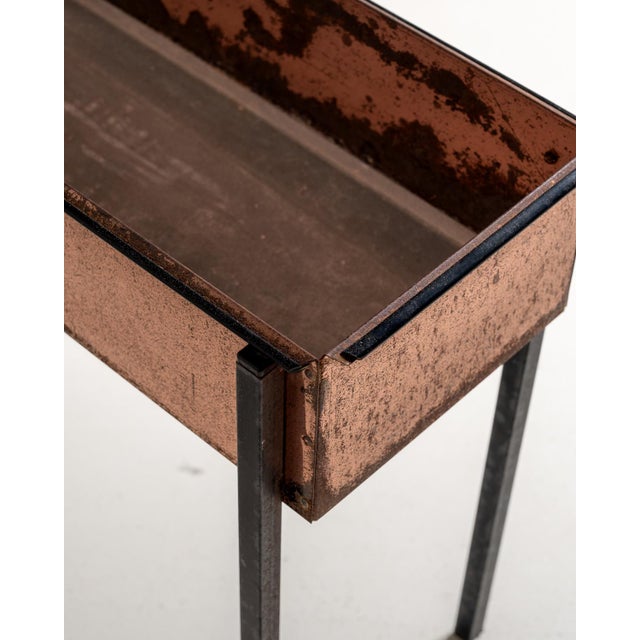 Black Rectangular Copper and Metal Planter, 1960s For Sale - Image 8 of 12