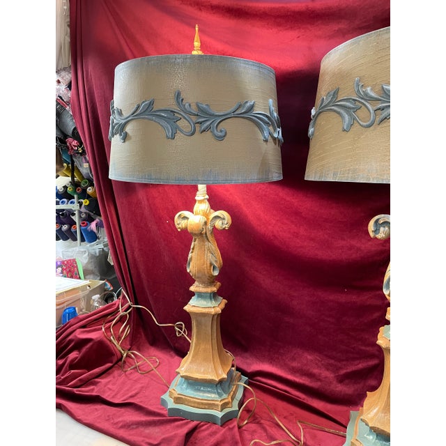 Hollywood Regency 40” tall carpet would peril lambs with amazing lances what years of work 1960s and 1970s amazing finials...