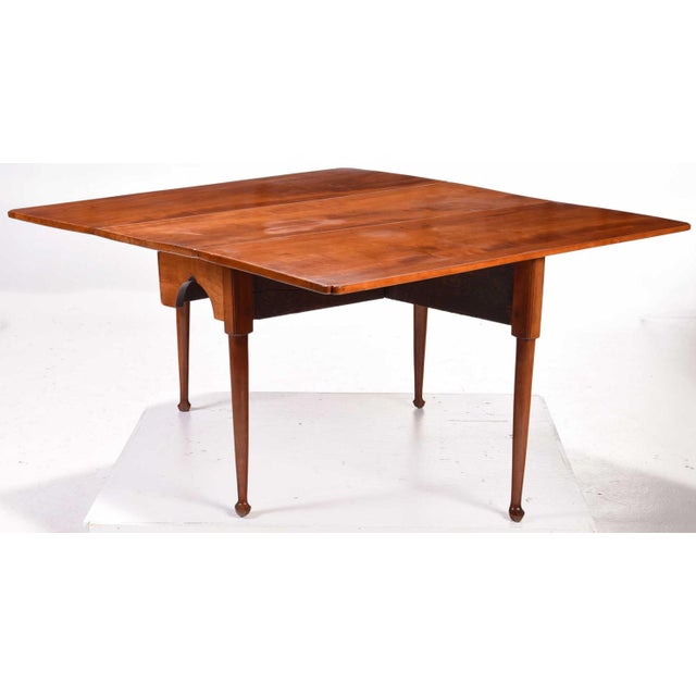 Queen Anne 18th Century Fine Queen Anne Figured Applewood Drop Leaf Table, Sack Provenance For Sale - Image 3 of 11