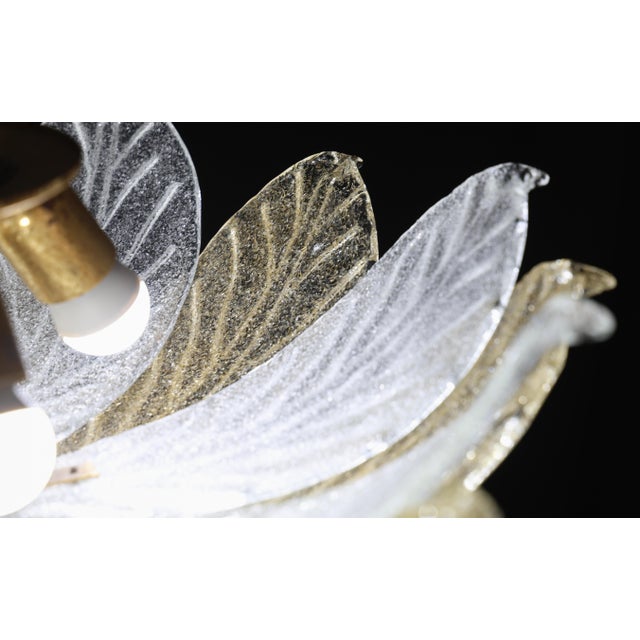Vintage Italian Murano Glass Amber and Trasparent Ceiling Light - Set of 2 For Sale - Image 12 of 14
