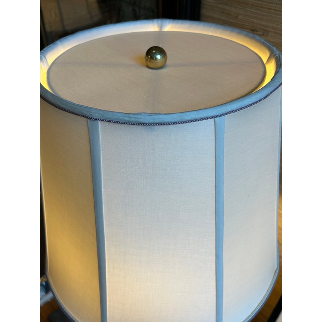 Pair of Silk Lampshades With Lavender Trim For Sale In New York - Image 6 of 9