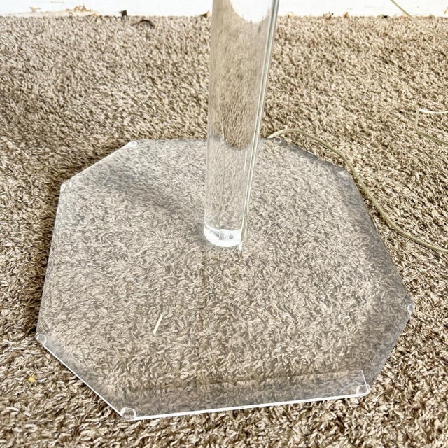 Mid Century Modern Octagonal Lucite Side Table/Floor Lamp For Sale - Image 4 of 8