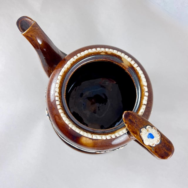 English Measham Bargeware Love at Home Teapot on Stand For Sale - Image 11 of 12