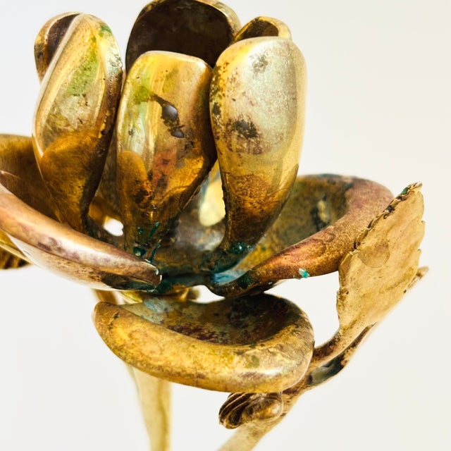 Vintage Brass Flower Bell For Sale - Image 10 of 12