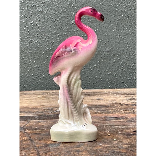 Vintage MCM Glazed Ceramic Flamingo For Sale - Image 10 of 12