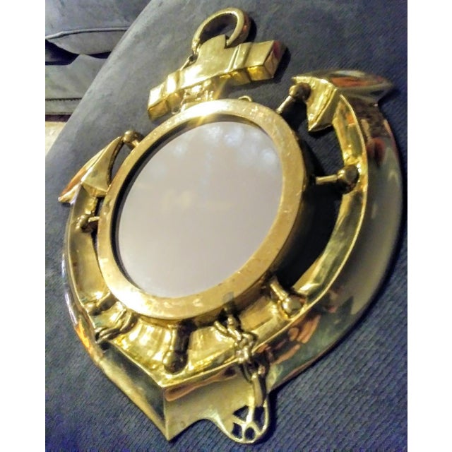 Vintage Brass Small Anchor Nautical Wall Mirror Chairish