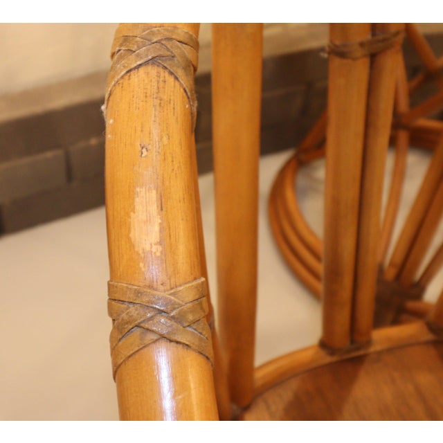 Mid-Century Modern Mid 20th Century Ficks Reed Mid Century Rattan Dining Set With Table, 5 Pieces For Sale - Image 3 of 17