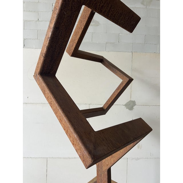 Wood Geometric Abstraction in Steel, 1970s For Sale - Image 7 of 12