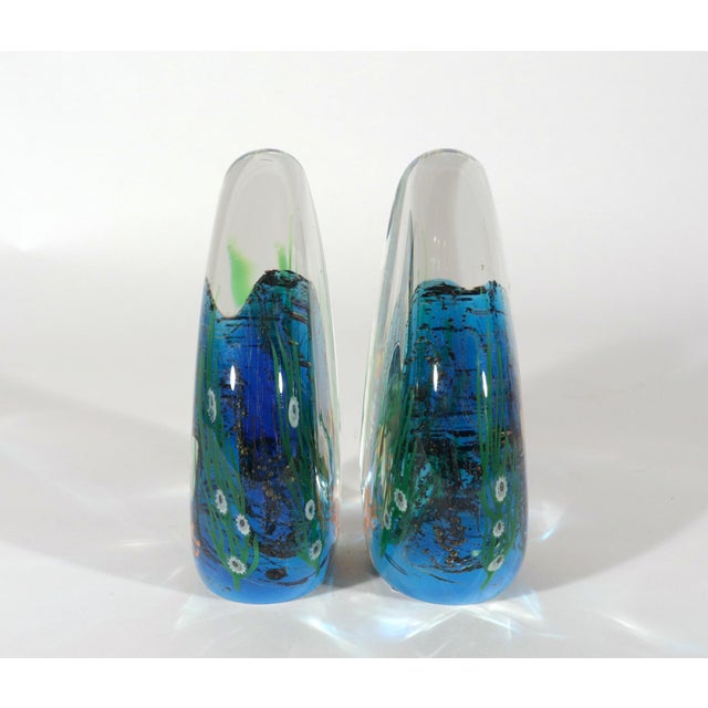 Glass Art Glass Zellique Studios Coral Reef Blown and Molded Aquarium Bookends For Sale - Image 7 of 14