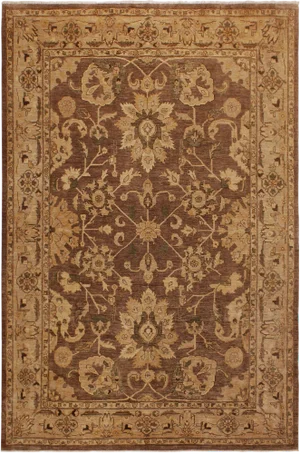 1980s Boho Chic Rustic Kafkaz Lt. Brown/Tan Wool Rug -8'5 X 11'5