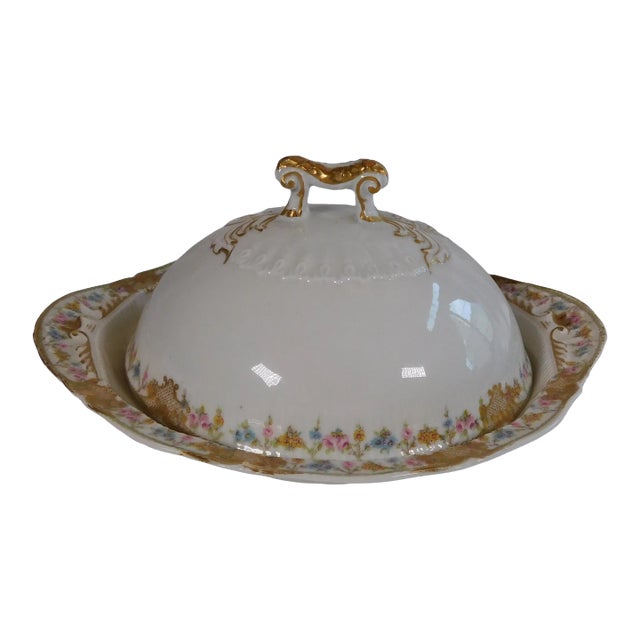 Theodore Haviland 1903 Covered Butter Dish in Schleiger For Sale