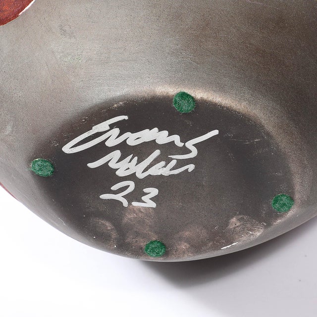 Mid-Century Organic Glazed Gray & Violet Ceramic Studio Vase Signed Tony Evans For Sale - Image 15 of 15