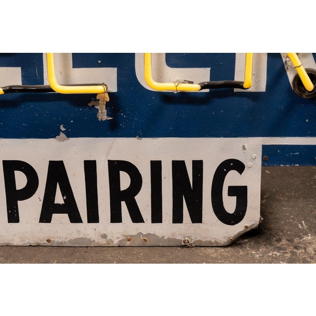 Vintage "Johnson's Jeweler-Watch Repairing" Double-Sided Neon Sign For Sale - Image 12 of 17