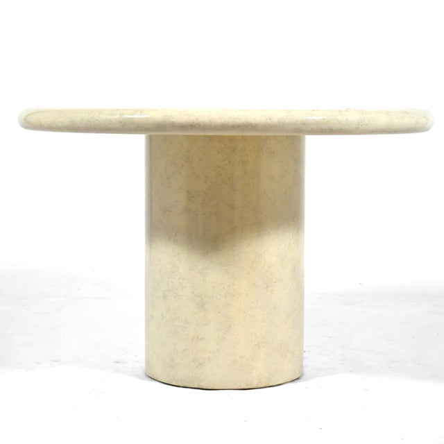 1970s Faux Parchment Center/Dining Table For Sale - Image 5 of 9