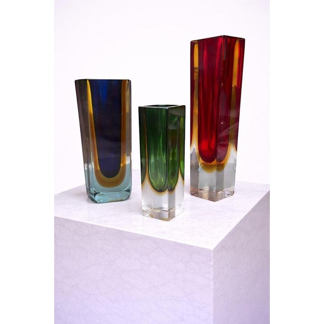 Sommerso Murano Glass Vases by Flavio Poli for Seguso, Italy, 1950s, Set of 3 For Sale - Image 3 of 9