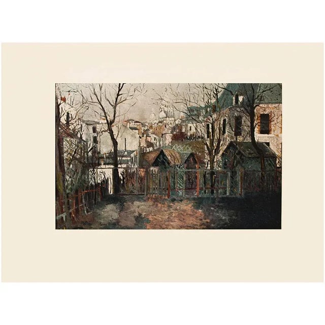 Verdigris 1950s After Maurice Utrillo "Renoir's Garden", First Edition Period Cottage Print For Sale - Image 8 of 8