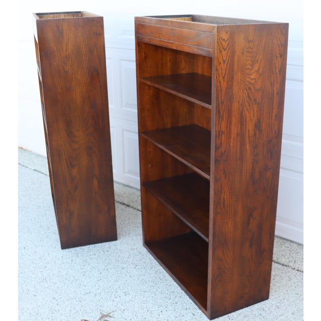 1970s 1970s Pair of 2 Open Front Bookcases With Adjustable Shelvings, Attributed For Sale - Image 5 of 16