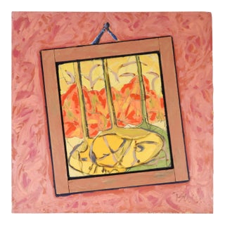 Contemporary Pink Dimentional Abstract Still Life Painting For Sale