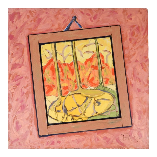 Contemporary Pink Dimentional Abstract Still Life Painting For Sale