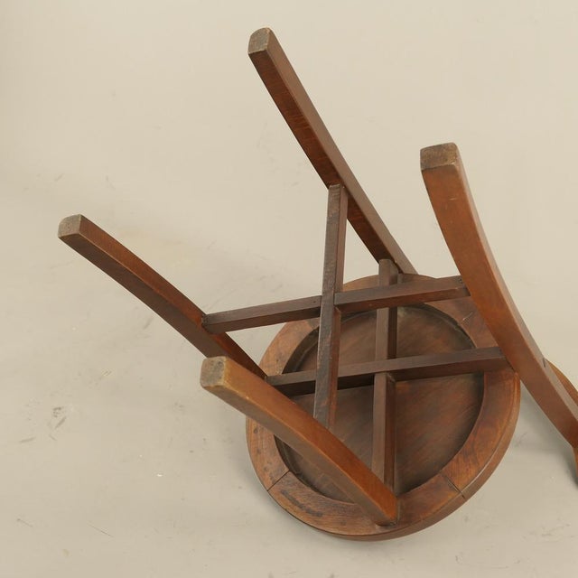 Wood Viennese Beech Bistro Chair with Curved Top Rail & X-Stretcher, Austria, 1930s For Sale - Image 7 of 11