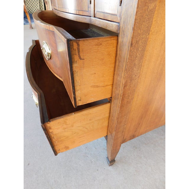 Antique Federal Style Mahogany Upright Server Wine Cabinet 42"w X 41"h For Sale - Image 9 of 12