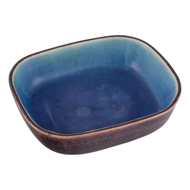 Large Mid-Century Rectangular Ceramic Bowl by Eva Stæhr-Nielsen for Saxbo For Sale