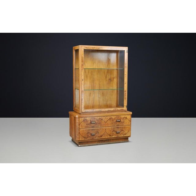 Art Deco Burl Walnut Display Cabinet, 1930s For Sale - Image 4 of 18
