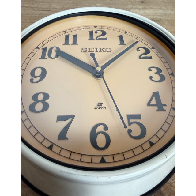 Vintage Beige Ships Wall Clock from Seiko, 1970s For Sale - Image 10 of 18
