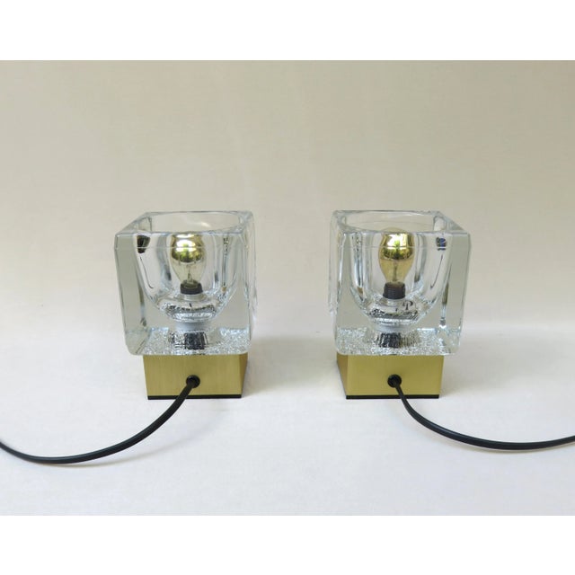 Small Vintage Gold-Colored Anodized Aluminum and Glass Table Lamps from Peill & Putzler, Set of 2 For Sale - Image 4 of 18