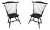 Pair Black Painted Comb Back Windsor Armchairs For Sale