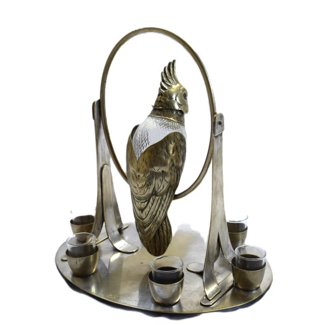 Antique Kakadu Liqueur Set, Austria, 1910s, Set of 7 For Sale - Image 10 of 15