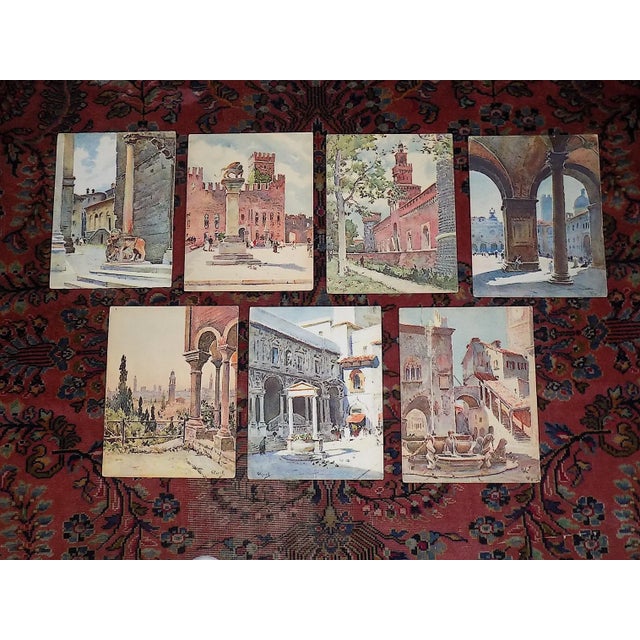 Copper Vintage Early 20th Century Views of Northern Italian Cities - Set of 7 For Sale - Image 8 of 8
