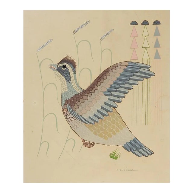 Mid 20th Century Gerald Nailor Quail Serigraph For Sale