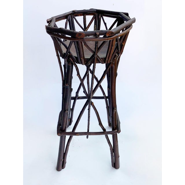 Cabin Circa 1930s Twig Plant Stand For Sale - Image 3 of 8