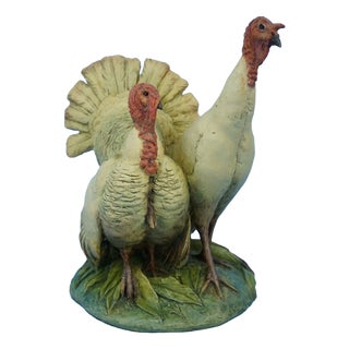 20th Century Stoneware Turkeys Figurine by Guido Cacciapuoti, Italy For Sale