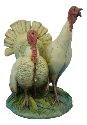 20th Century Stoneware Turkeys Figurine by Guido Cacciapuoti, Italy